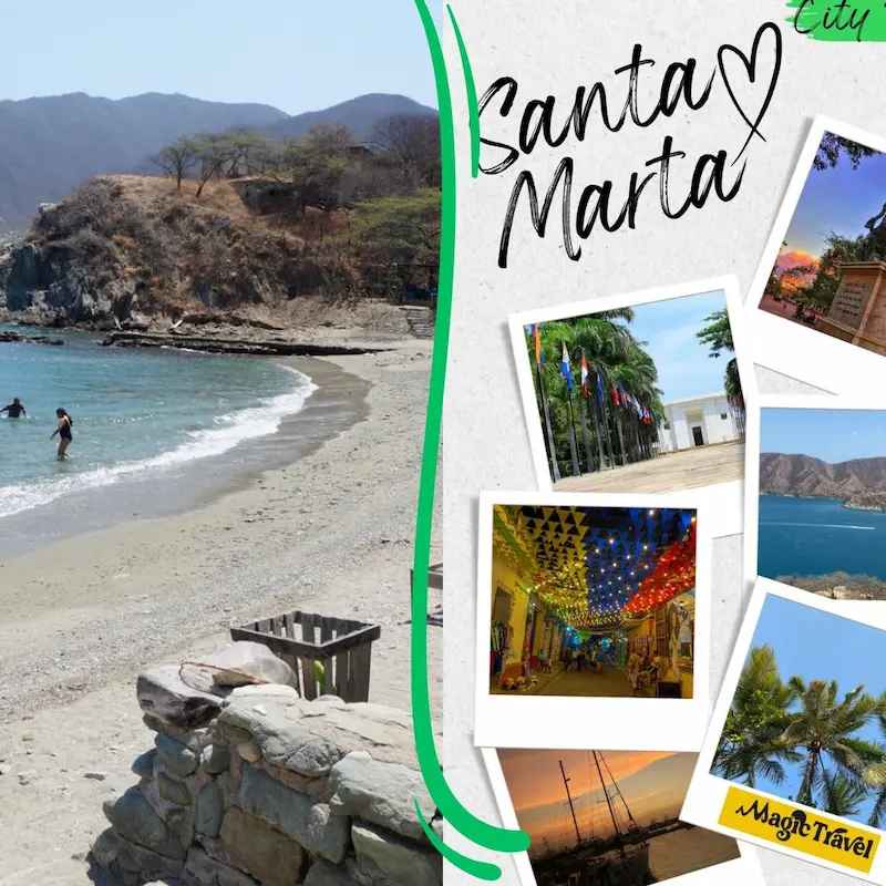 Collage de atractivos turísticos de Santa Marta Magic Travel
